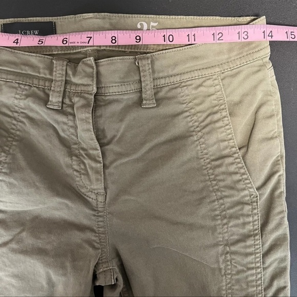 J. Crew Pants Womens 25 Moto Skinny Zip Slit Front Hem Olive Green Military K - Picture 6 of 9